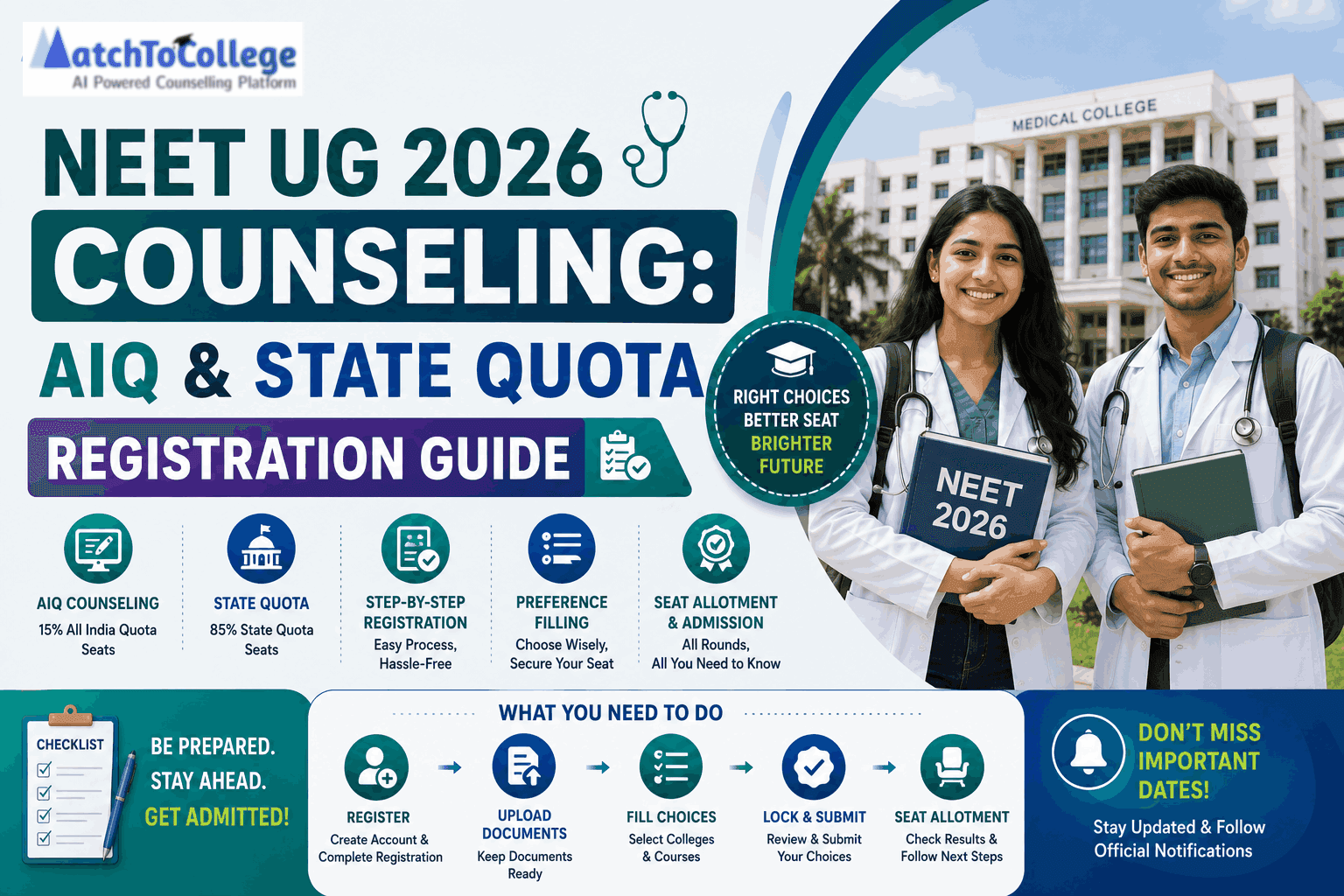 NEET UG 2026 Counseling: AIQ & State Quota Registration Guide