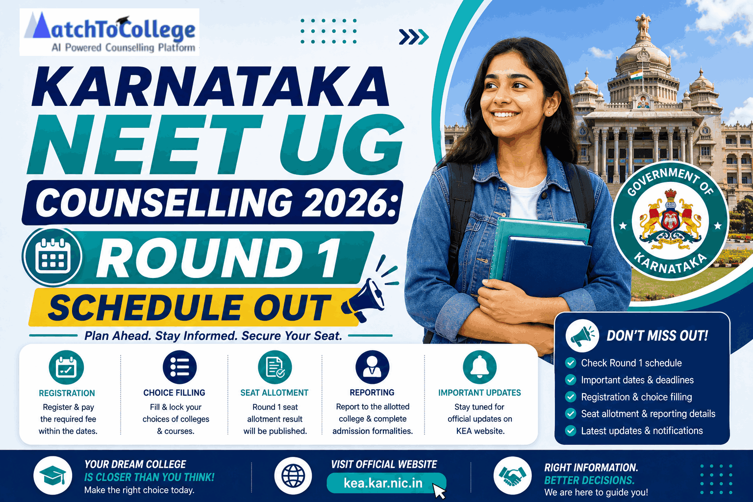 Karnataka NEET UG Counselling 2026: Round 1 Schedule Out