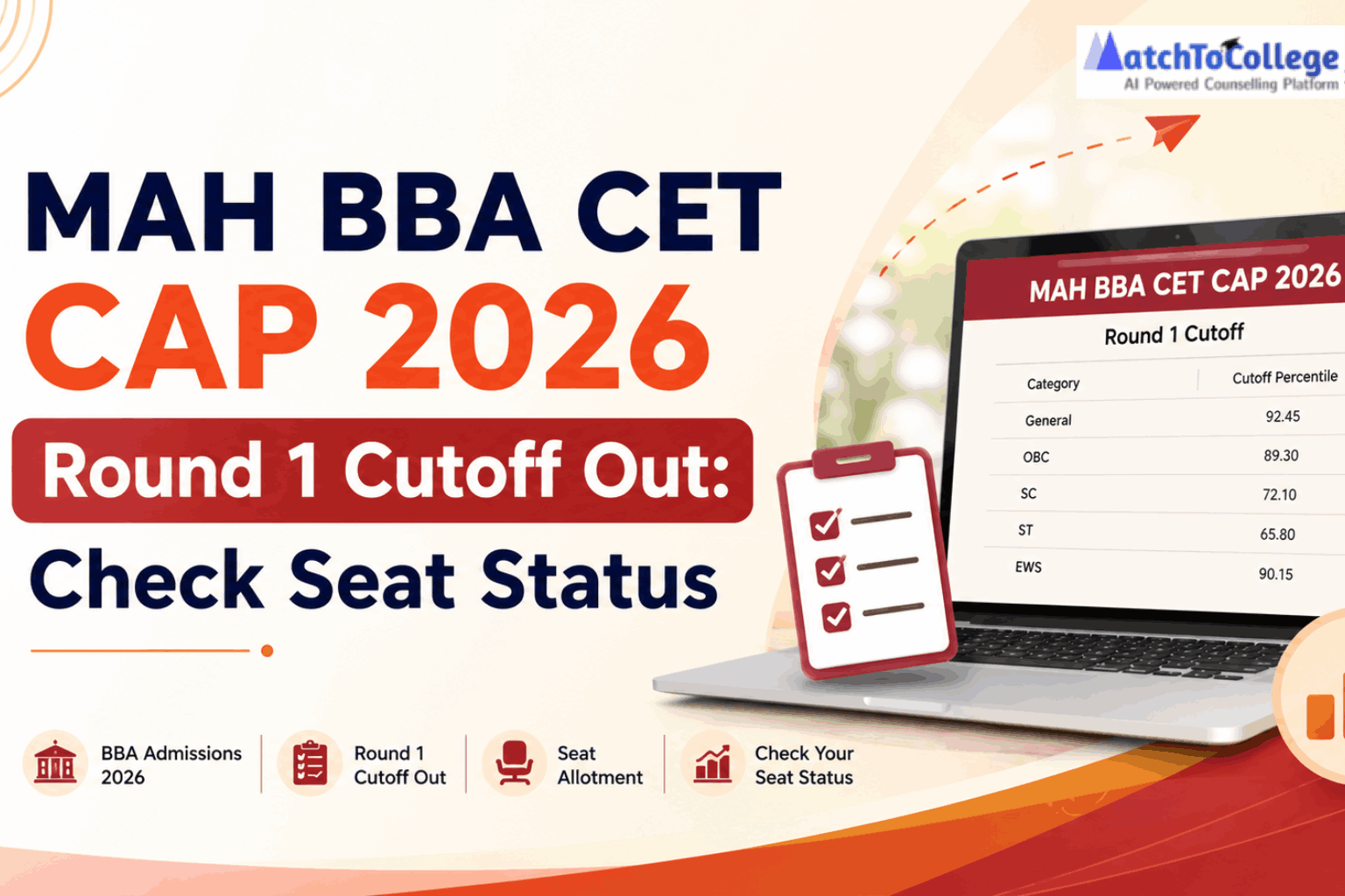 MAH BBA CET CAP 2026 Round 1 Cutoff Out: Check Seat Status