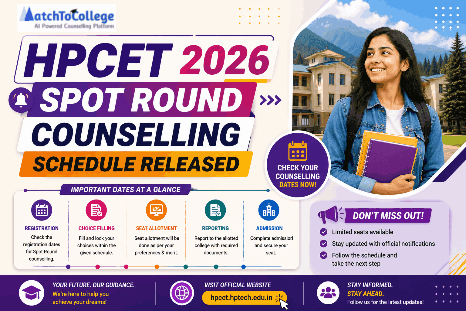 HPCET 2026 Spot Round Counselling Schedule Released