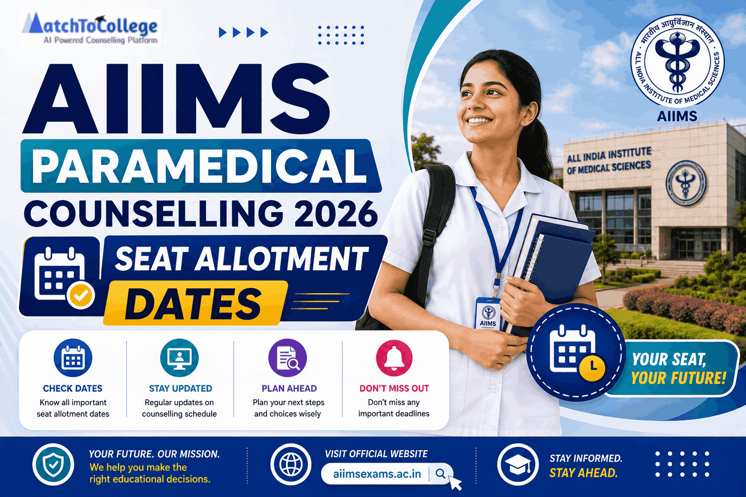 AIIMS Paramedical Counselling 2026: Seat Allotment Dates