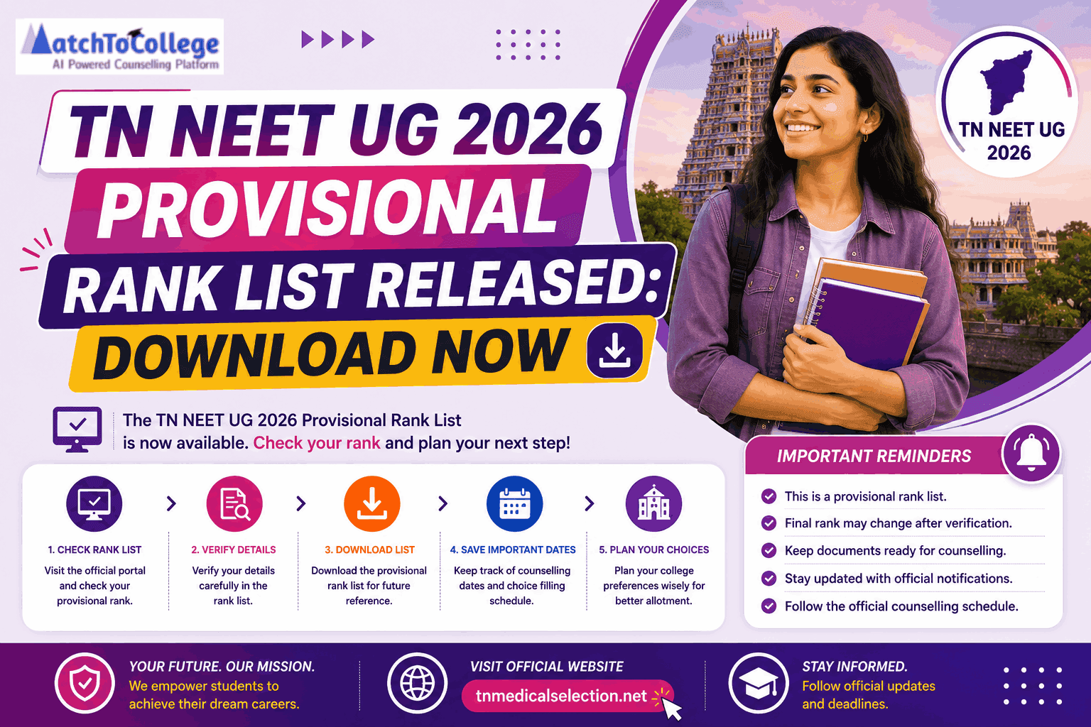 TN NEET UG 2026 Provisional Rank List Released: Download Now