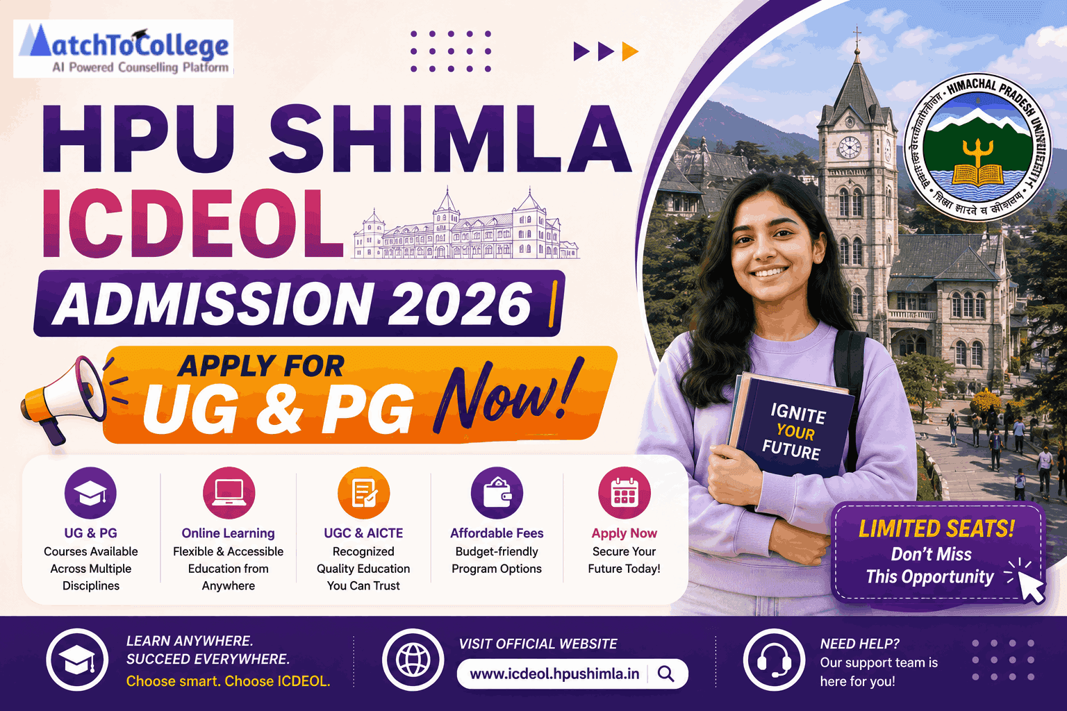 HPU Shimla ICDEOL Admission 2026: Apply for UG & PG Now