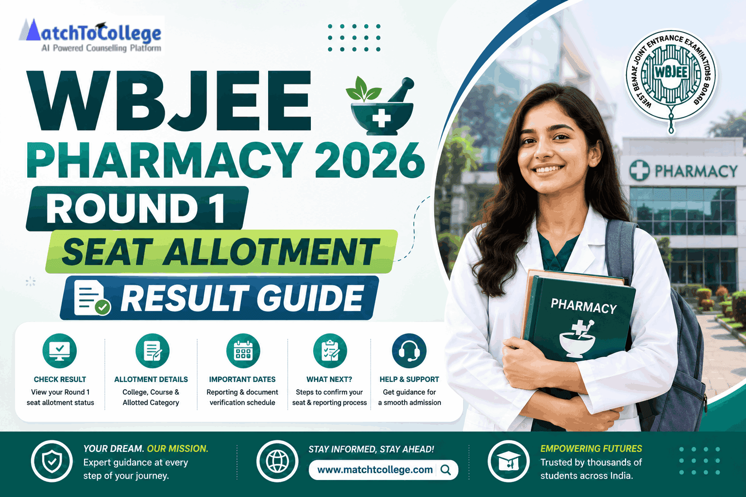 WBJEE Pharmacy 2026 Round 1 Seat Allotment Result Guide
