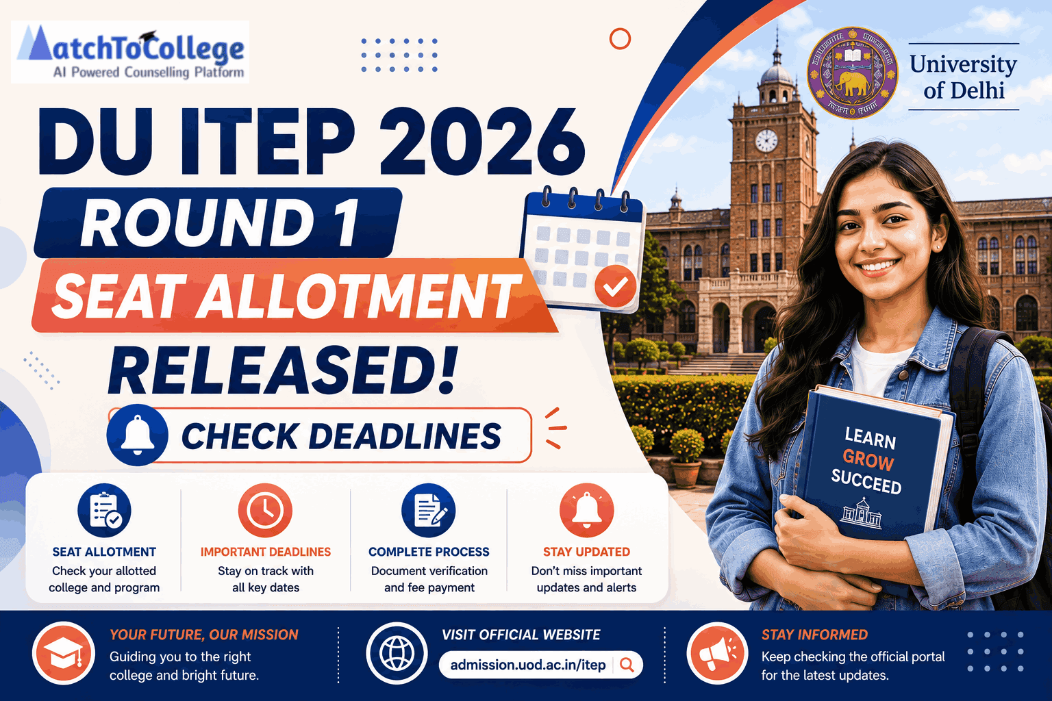 DU ITEP 2026 Round 1 Seat Allotment Released: Check Deadlines