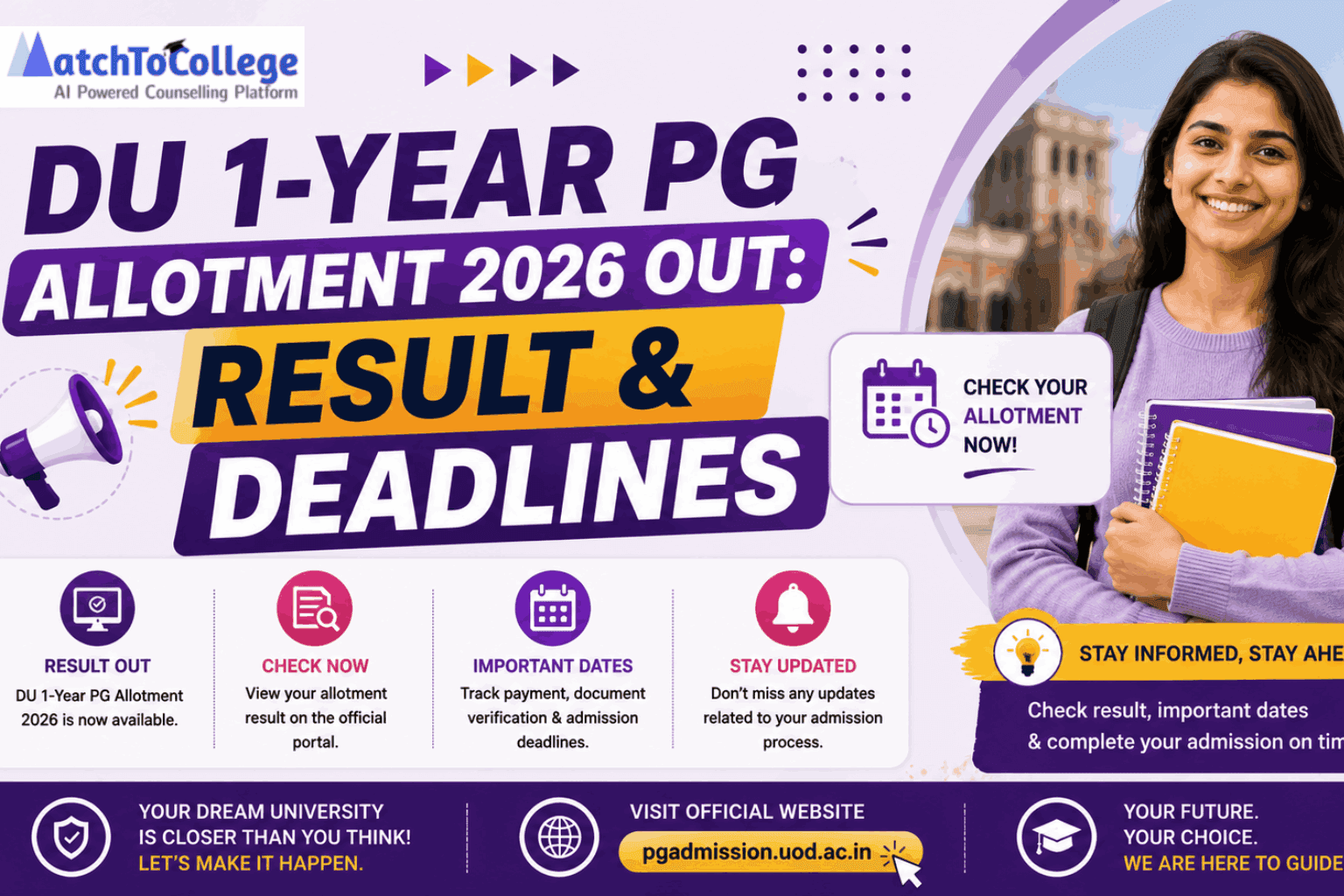 DU 1-Year PG Allotment 2026 Out: Result & Deadlines