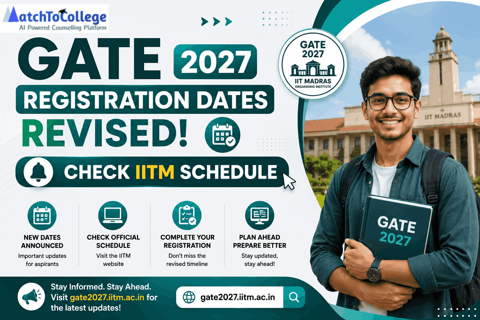 GATE 2027 Registration Dates Revised: Check IITM Schedule