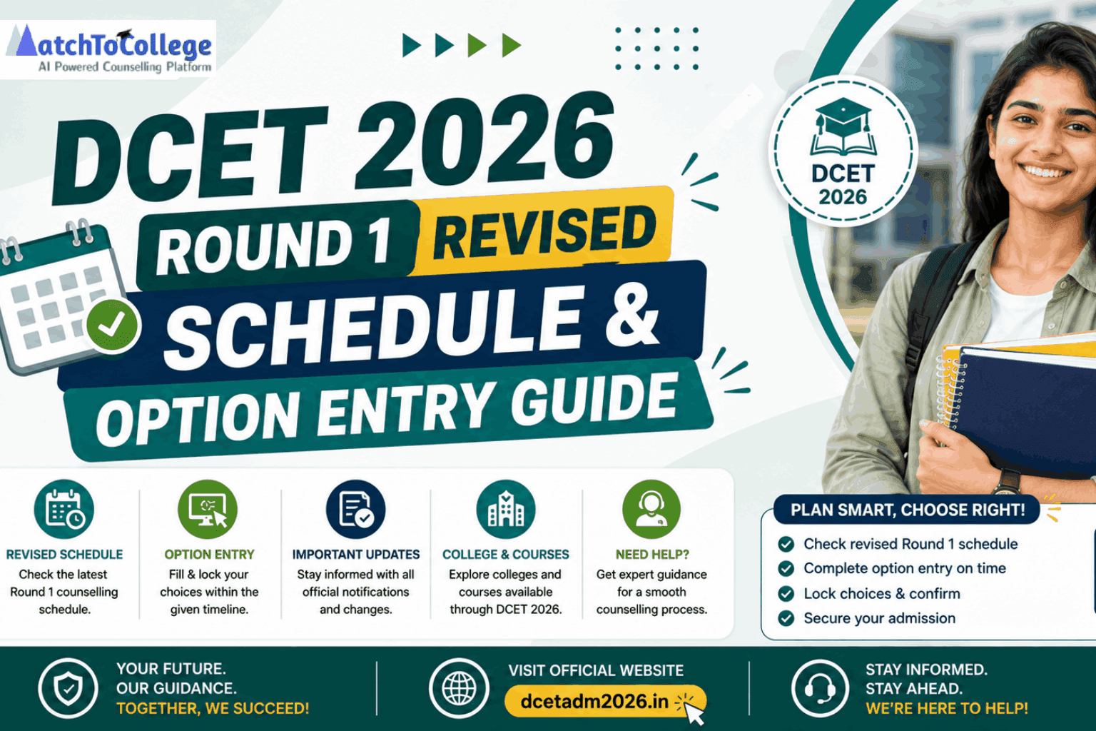 DCET 2026 Round 1 Revised Schedule & Option Entry Guide