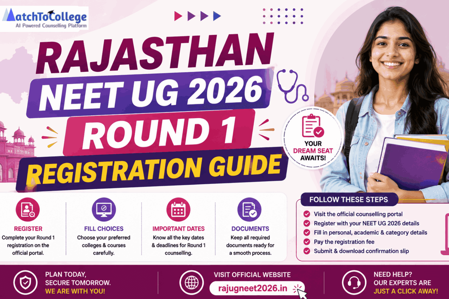 Rajasthan NEET UG 2026 Round 1 Registration Guide
