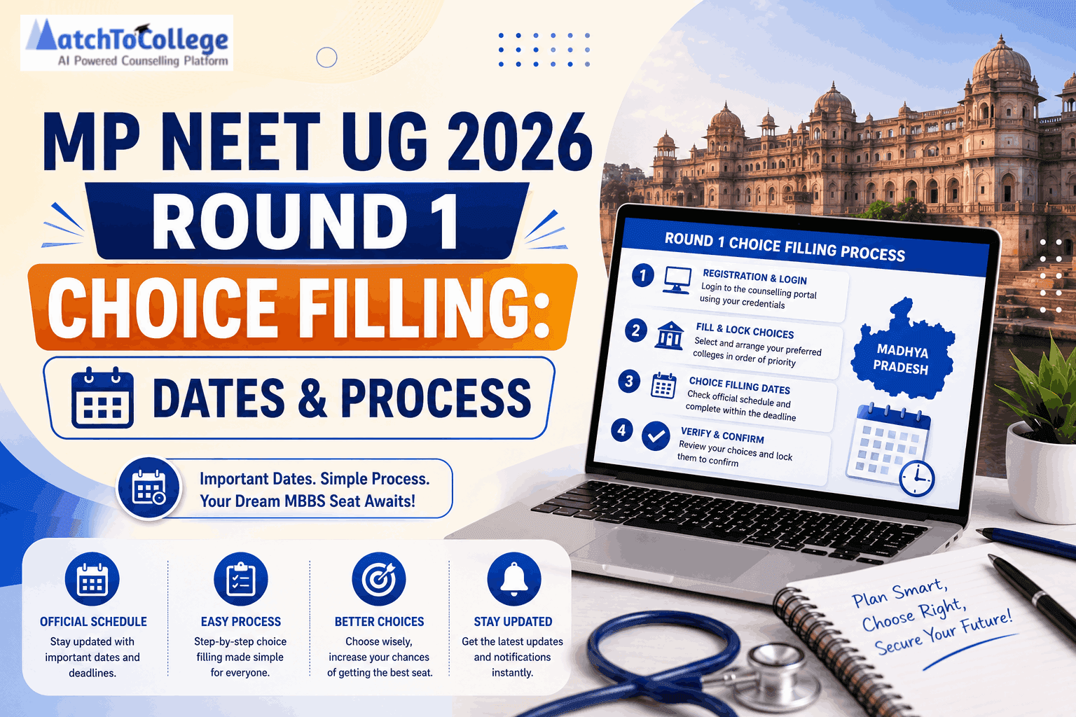 MP NEET UG 2026 Round 1 Choice Filling: Dates & Process