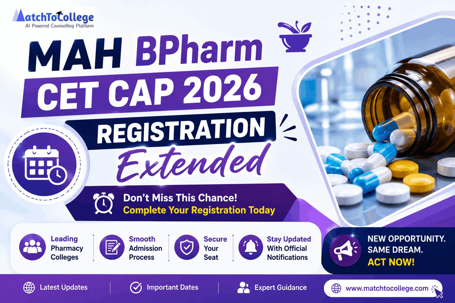 MAH BPharm CET CAP 2026 Registration Extended