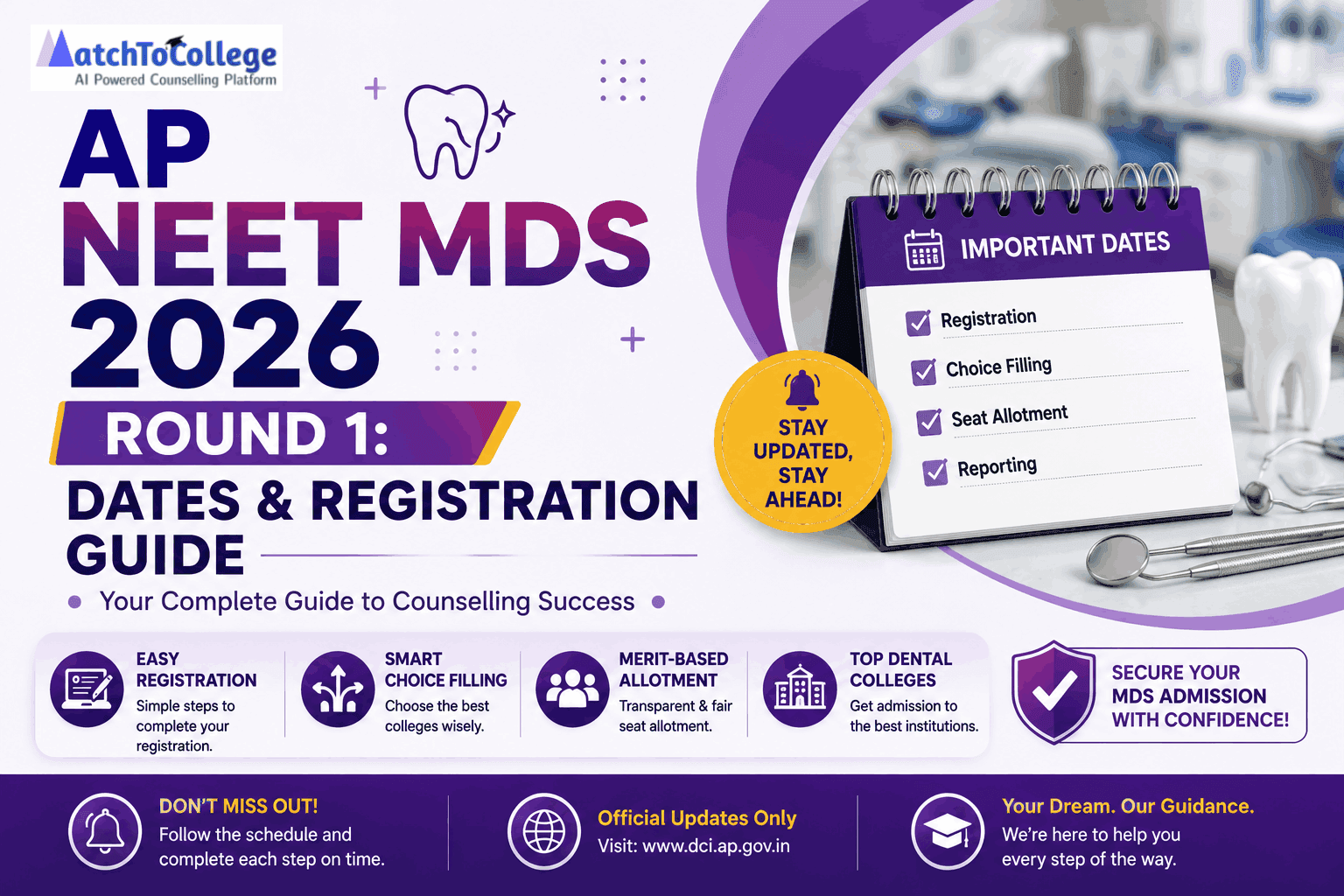 AP NEET MDS 2026 Round 1: Dates & Registration Guide