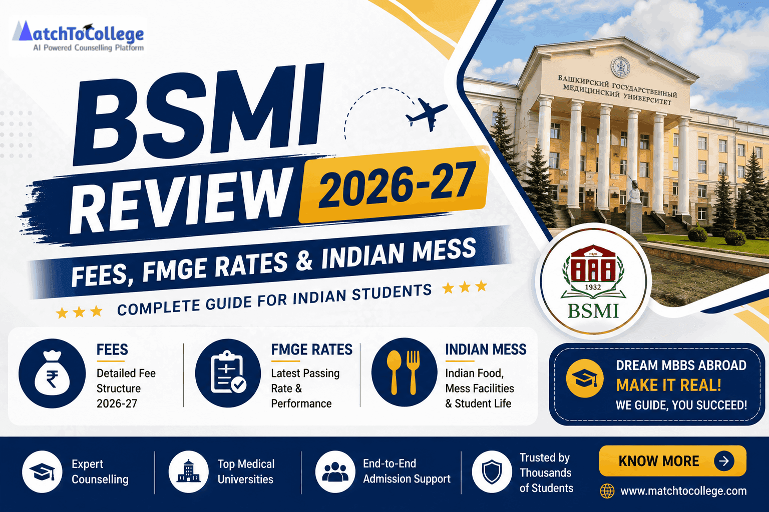 BSMI Review 2026-27: Fees, FMGE Rates & Indian Mess