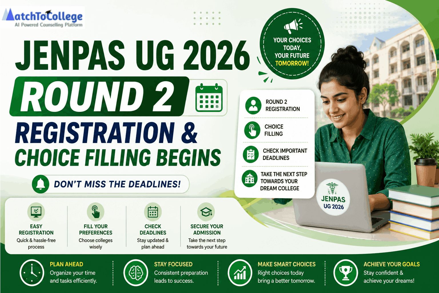 JENPAS UG 2026 Round 2 Registration & Choice Filling Begins