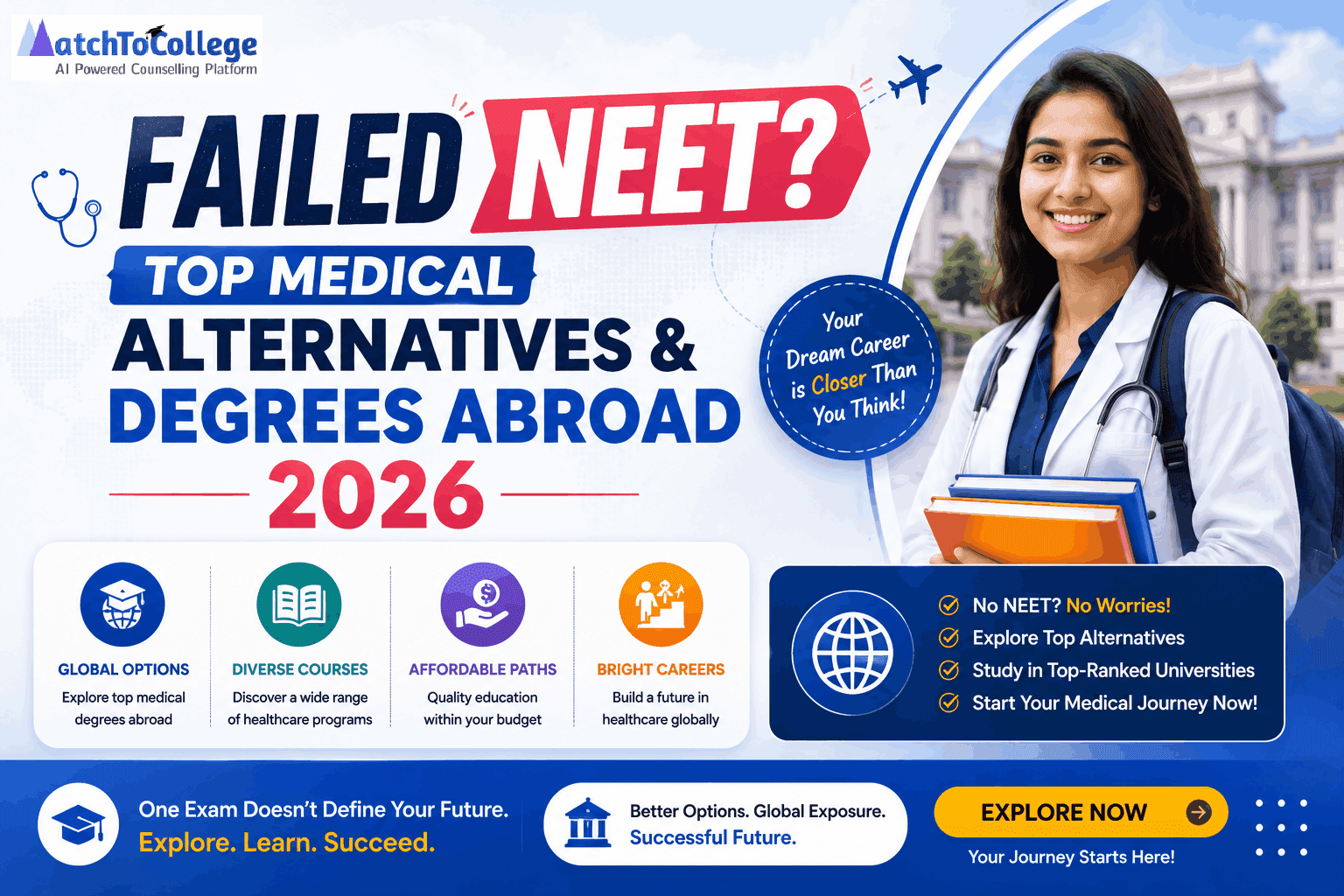Failed NEET? Top Medical Alternatives & Degrees Abroad 2026