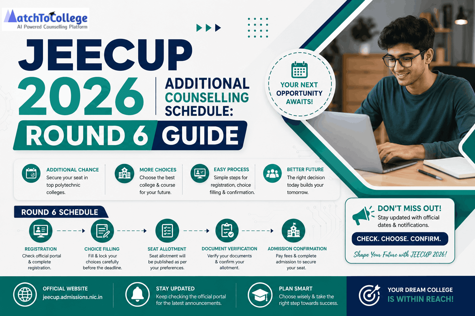 JEECUP 2026 Additional Counselling Schedule: Round 6 Guide