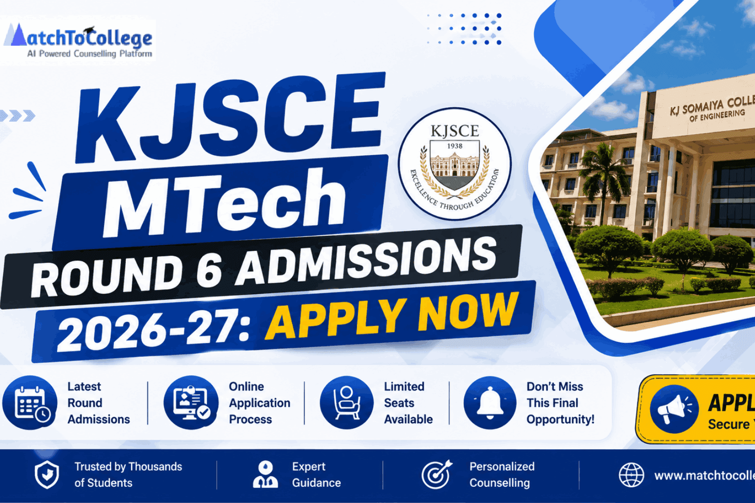 KJSCE MTech Round 6 Admissions 2026-27: Apply Now