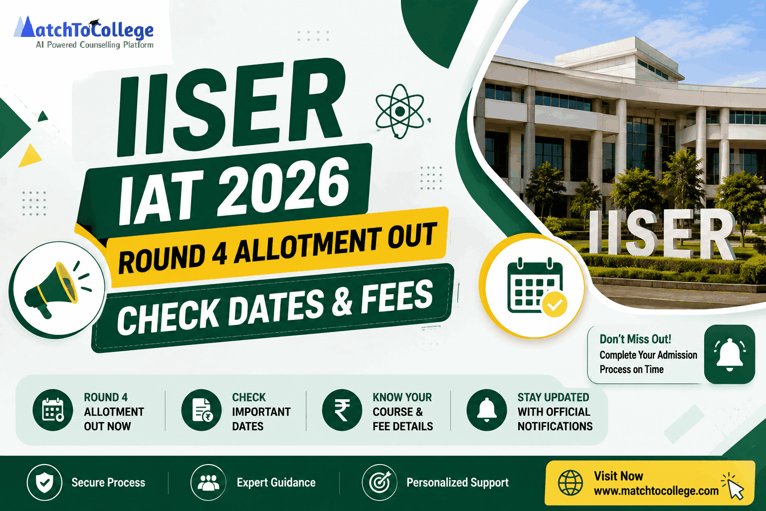 IISER IAT 2026 Round 4 Cutoff Released: Check Seat Deadlines
