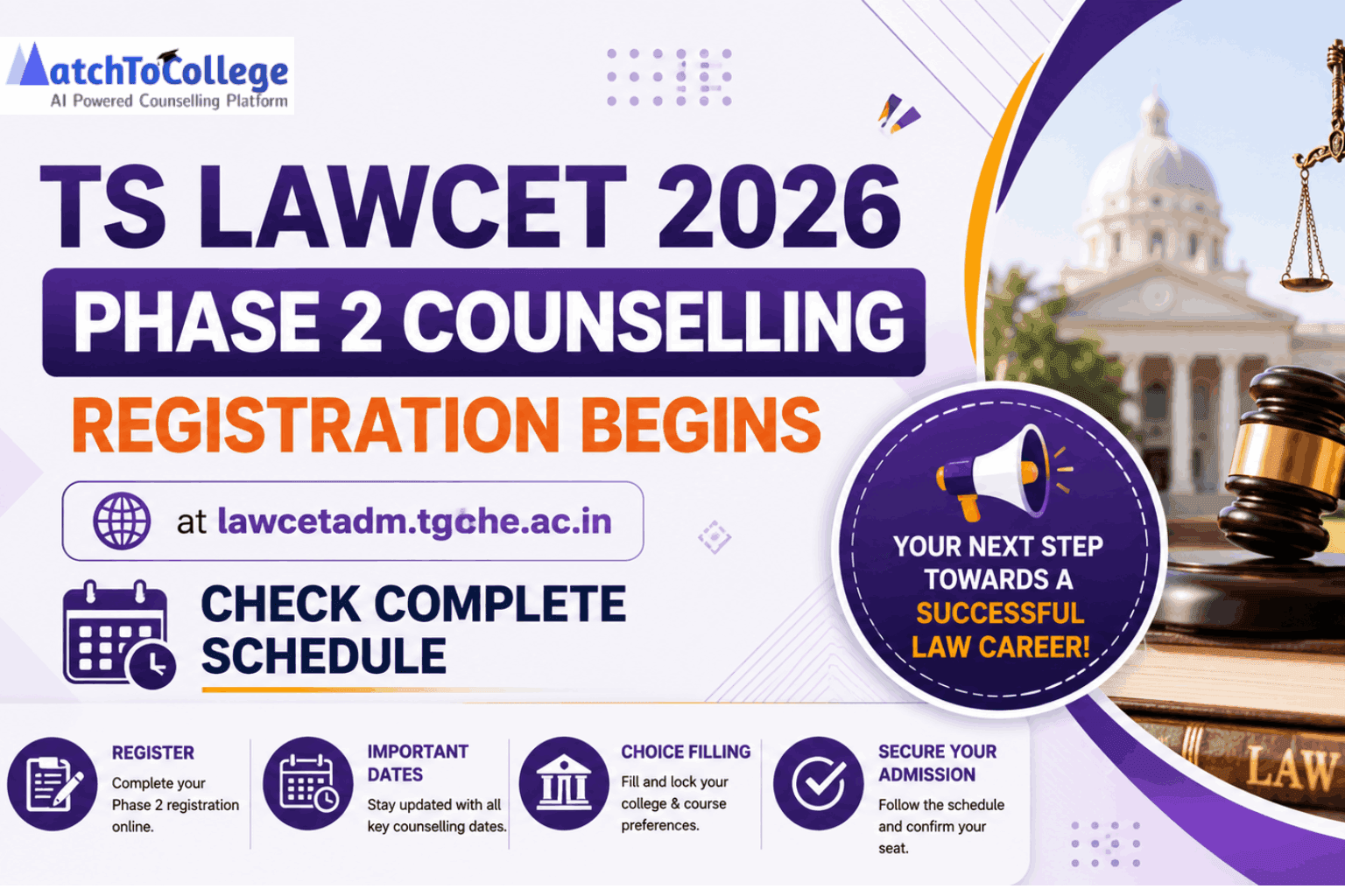 TS LAWCET 2026 Phase 2 Counselling: Registration & Schedule