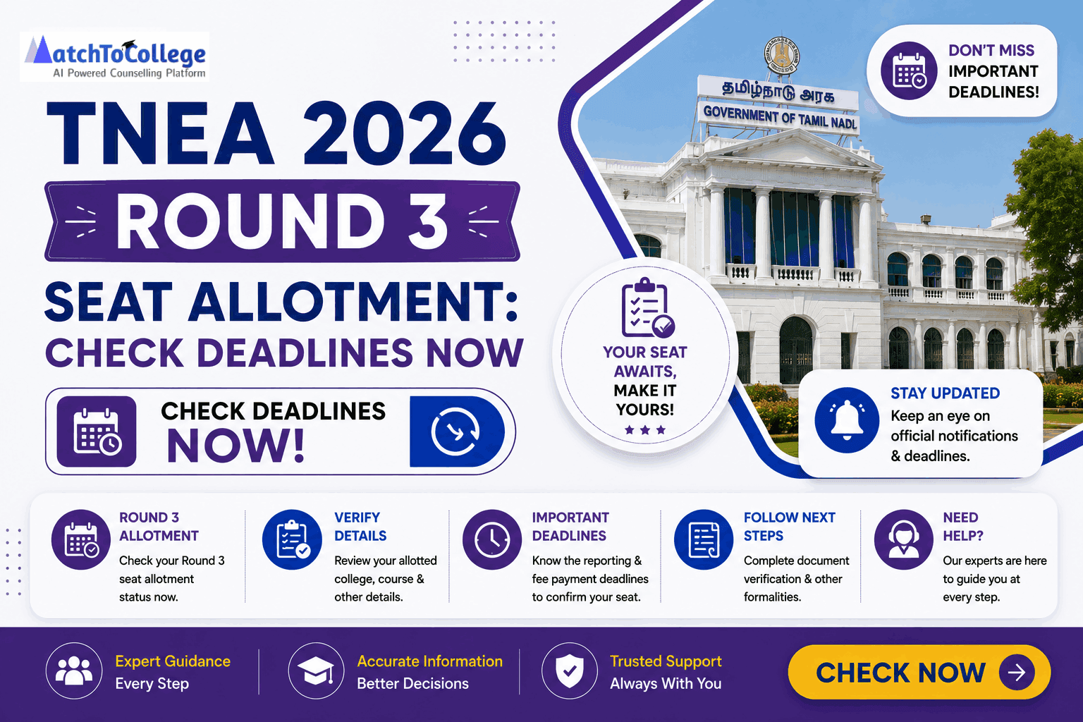 TNEA 2026 Round 3 Seat Allotment: Check Deadlines Now
