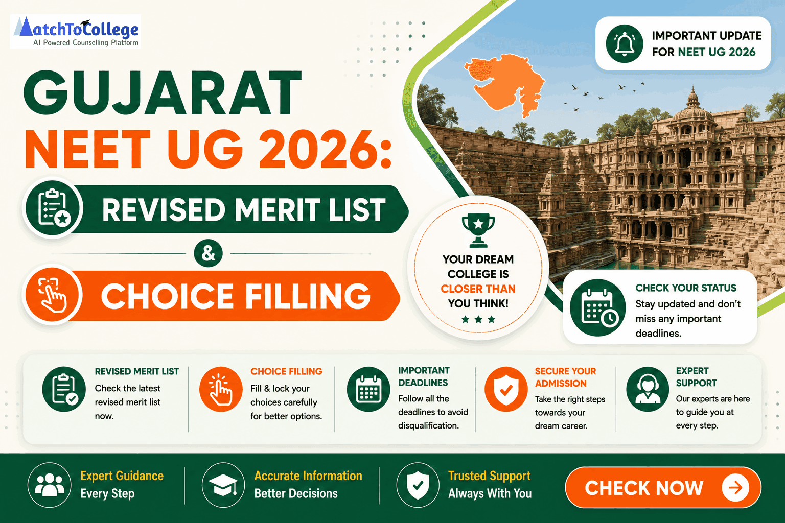Gujarat NEET UG 2026: Revised Merit List & Choice Filling