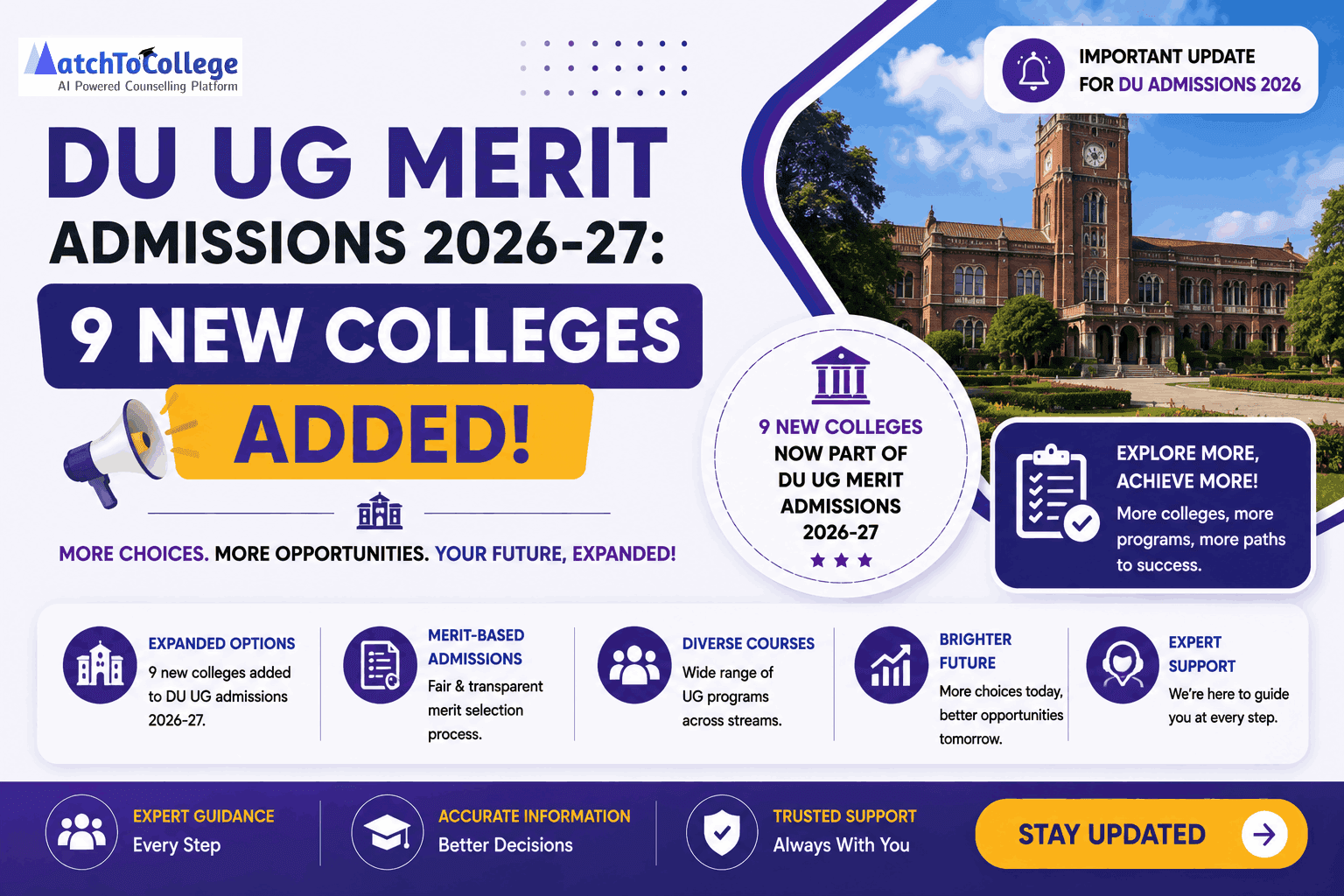 DU UG Merit Admissions 2026-27: 9 New Colleges Added