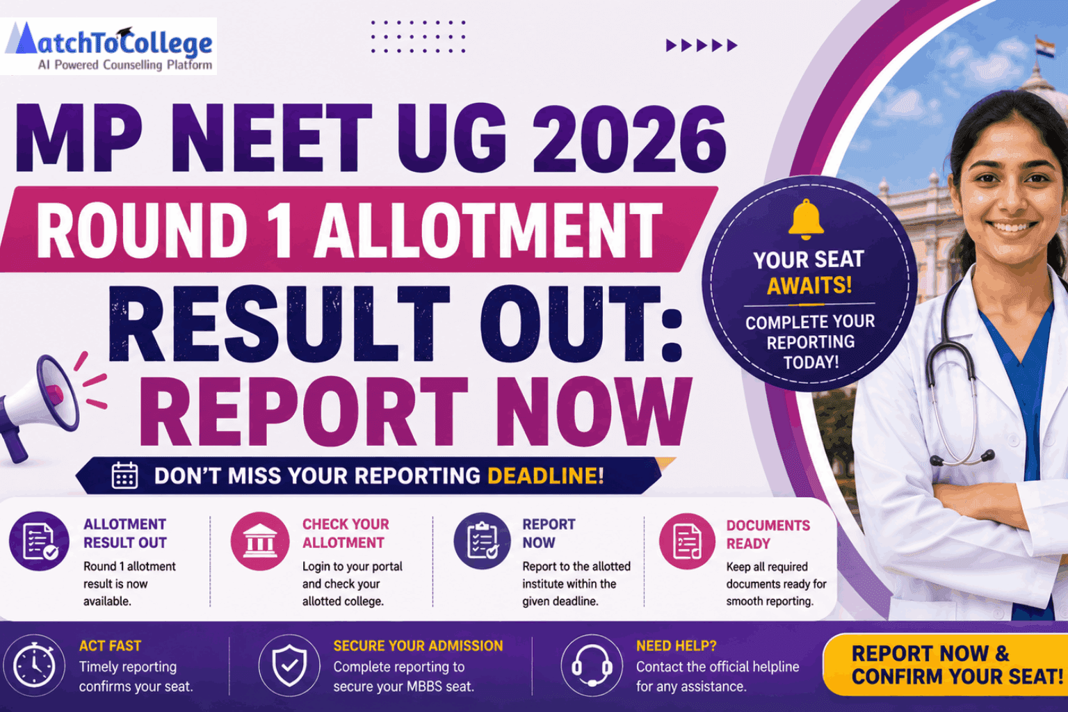 MP NEET UG 2026 Round 1 Allotment Result Out: Report Now