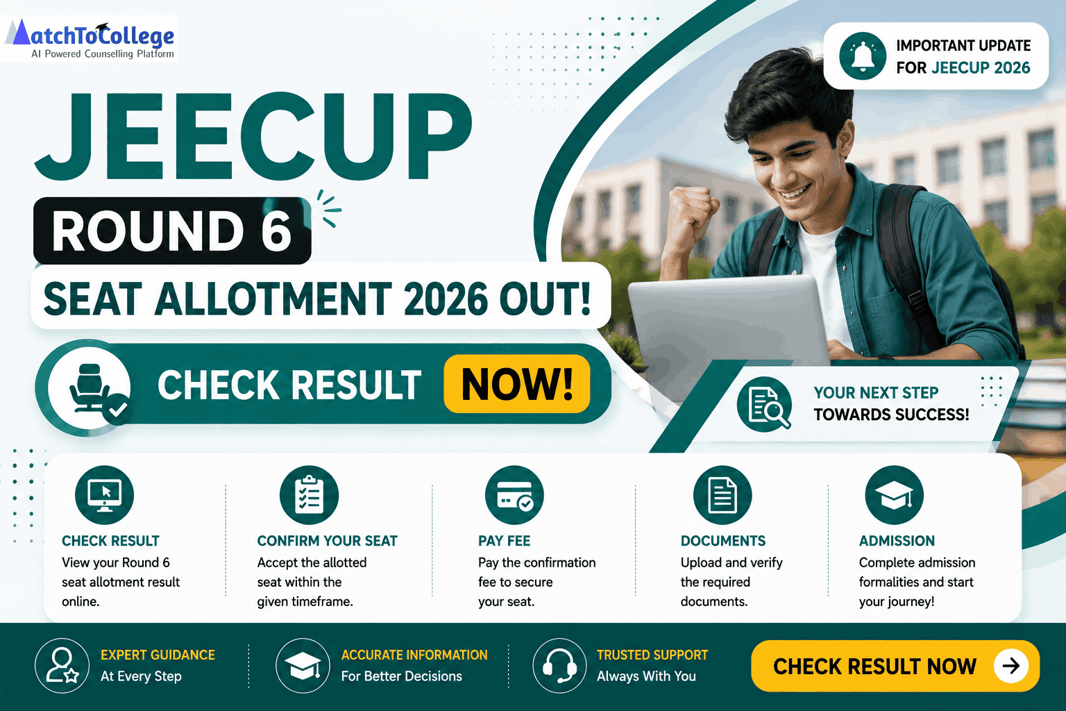 JEECUP Round 6 Seat Allotment 2026 Out: Check Result Now