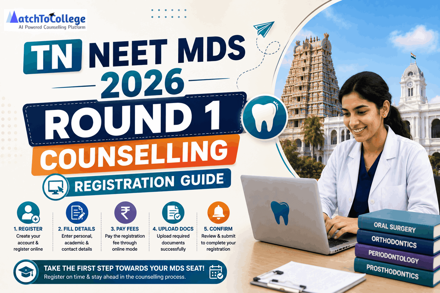 TN NEET MDS 2026 Round 1 Counselling Registration Guide