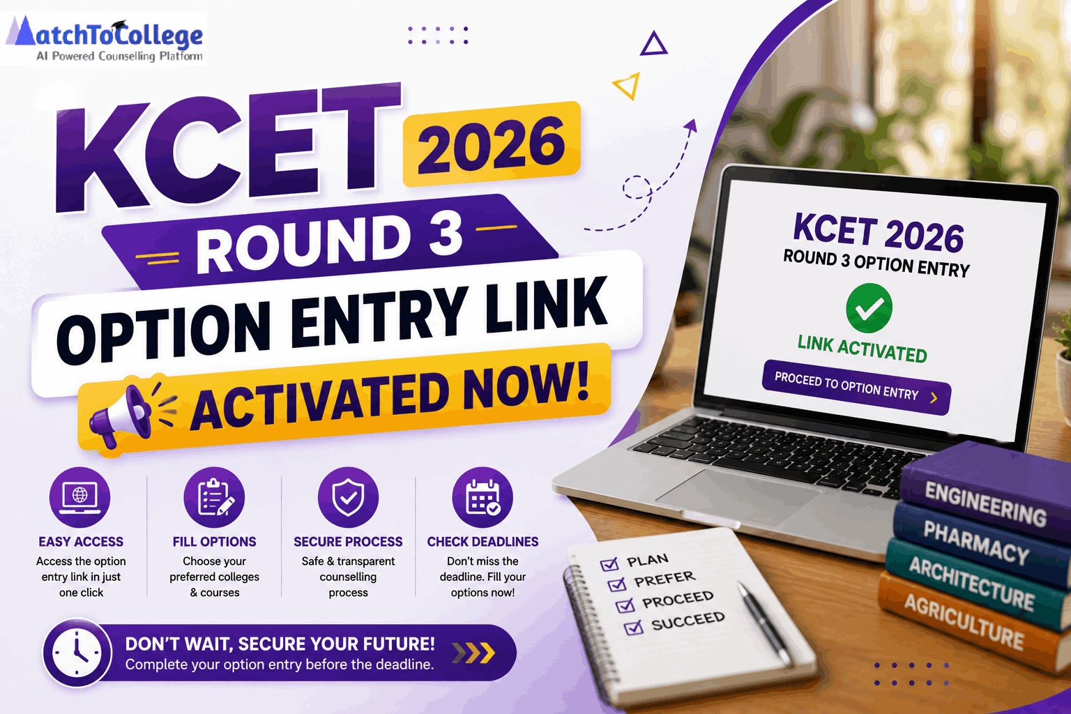 KCET 2026 Round 3 Option Entry Link Activated Now
