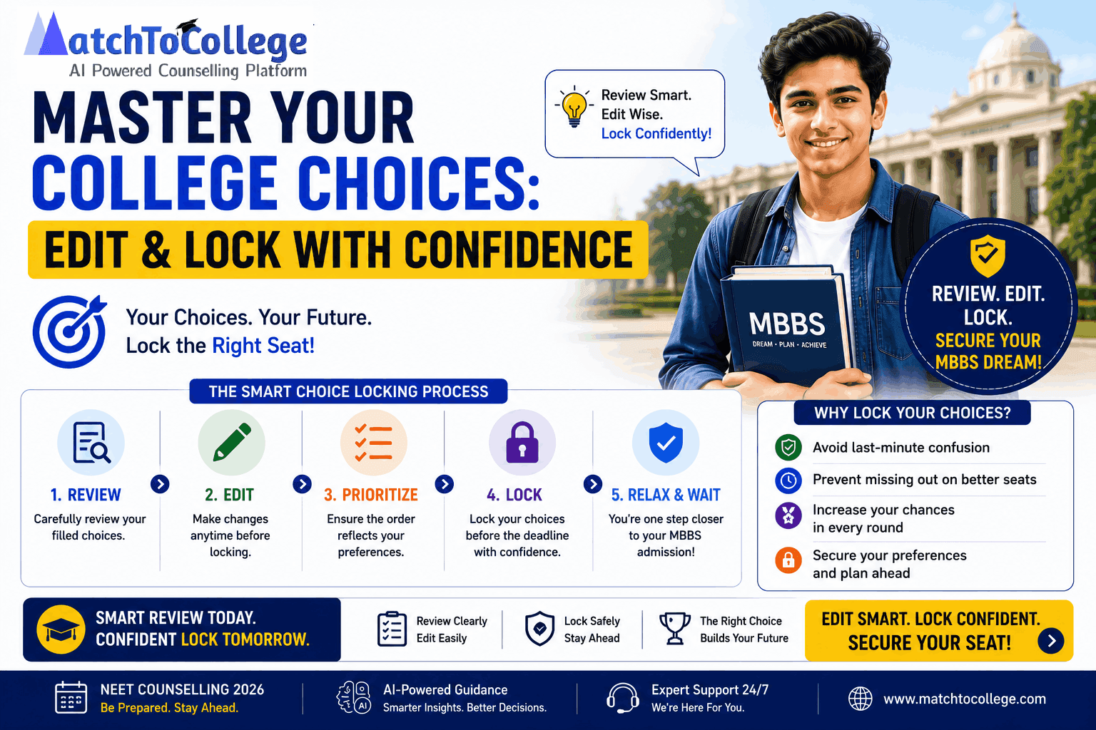 Master Your College Choices: Edit & Lock with Confidence