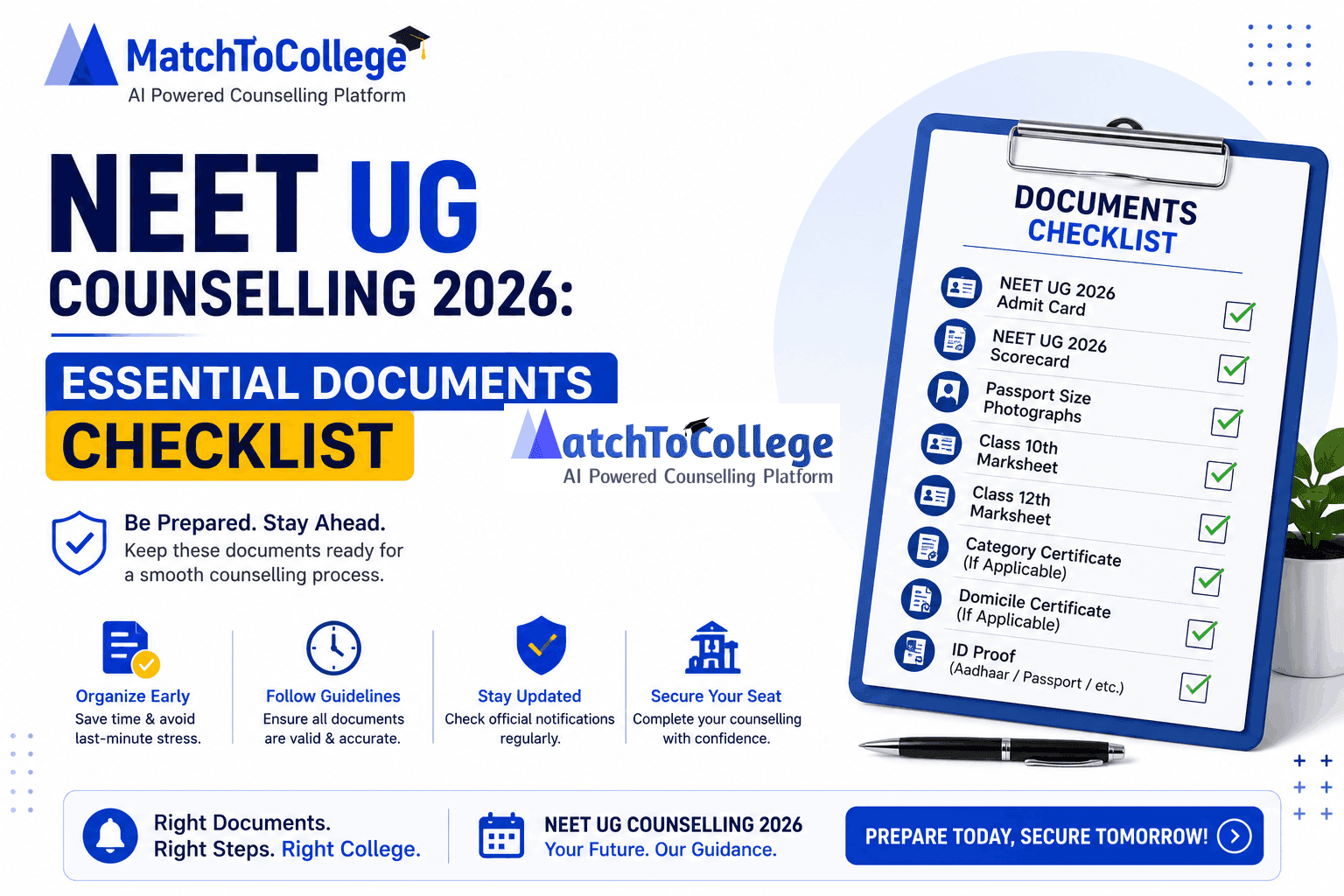 NEET Counselling 2026: Essential Documents Checklist