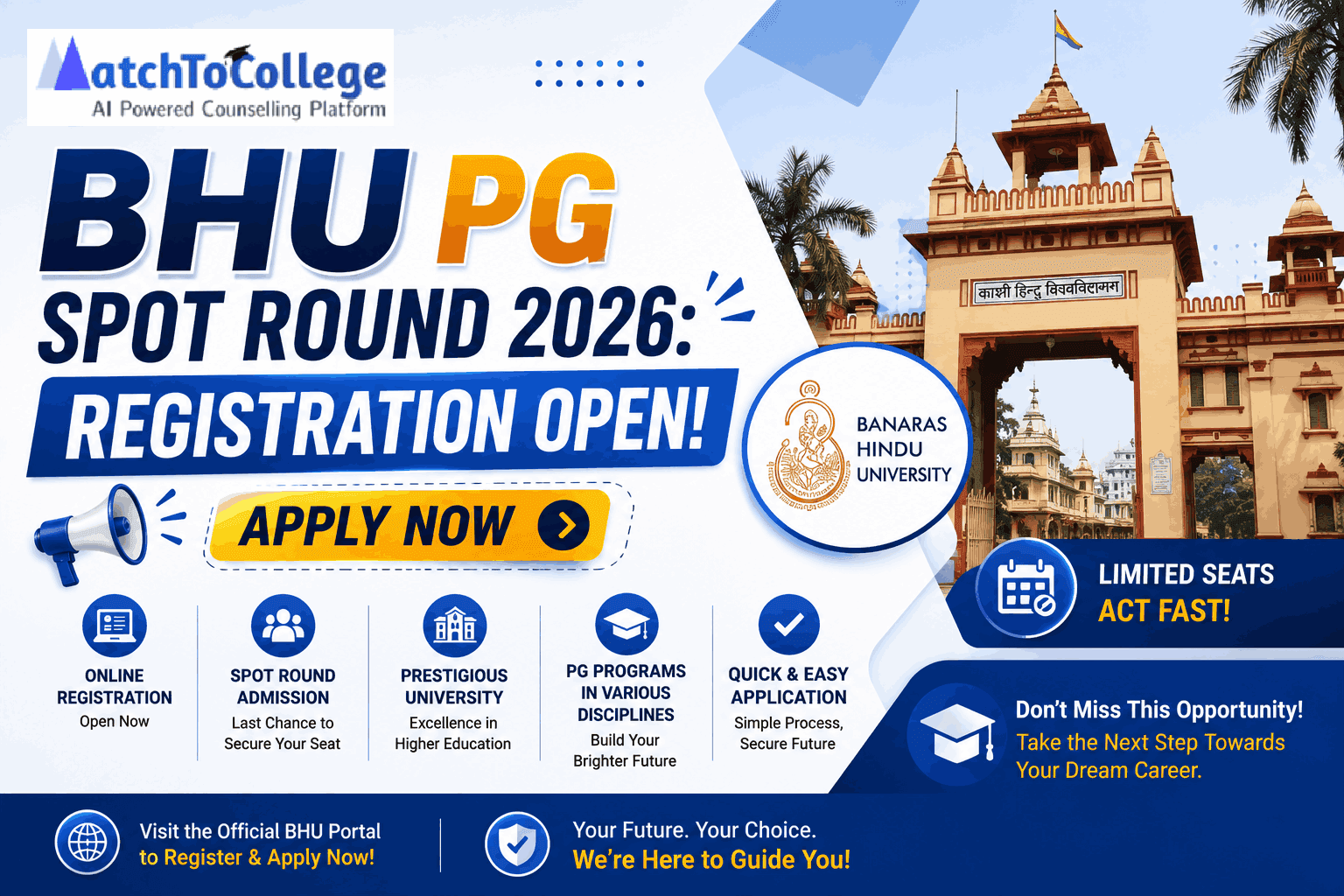 BHU PG Spot Round 2026: Registration Open! Apply Now