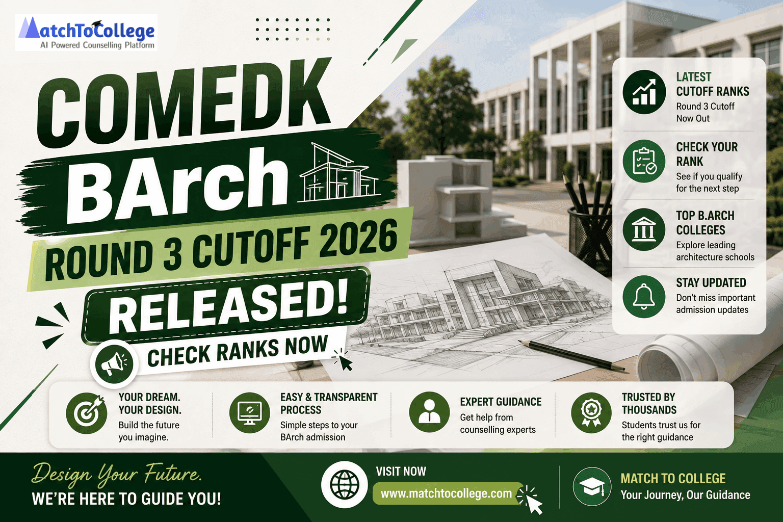 COMEDK BArch Round 3 Cutoff 2026 Released: Check Ranks Now