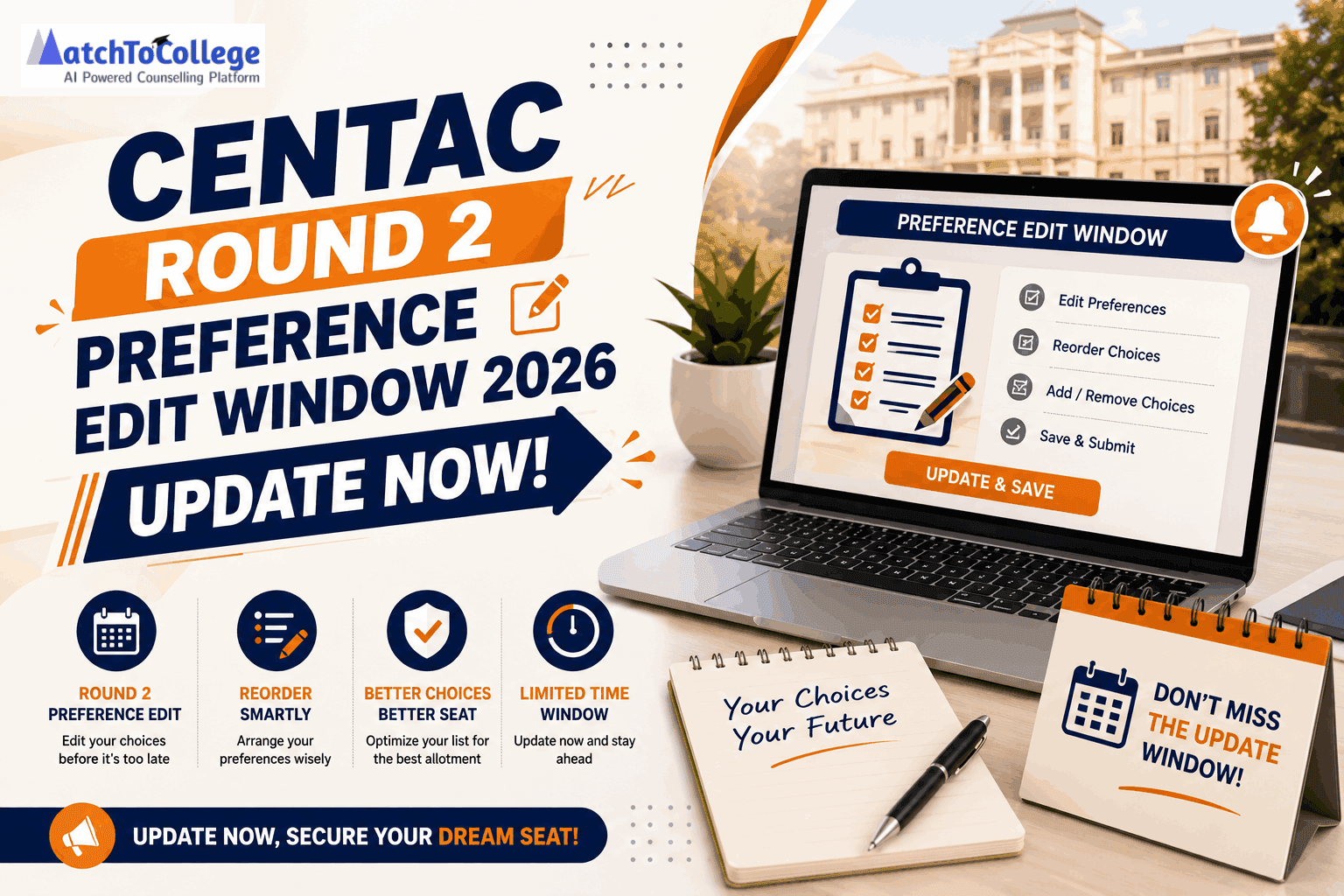 CENTAC Round 2 Preference Edit Window 2026: Update Now