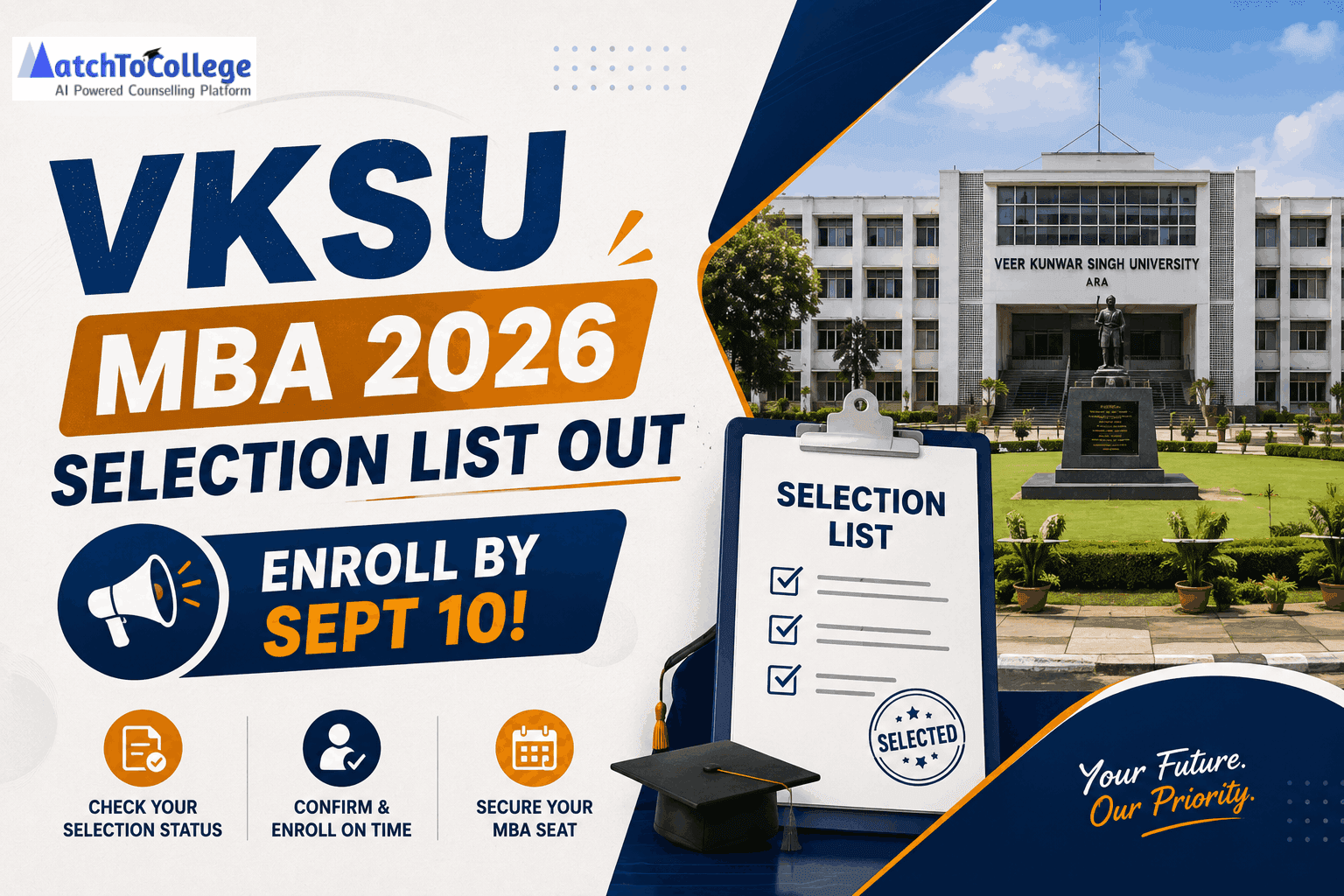 VKSU MBA 2026 Selection List Out: Enroll by Sept 10
