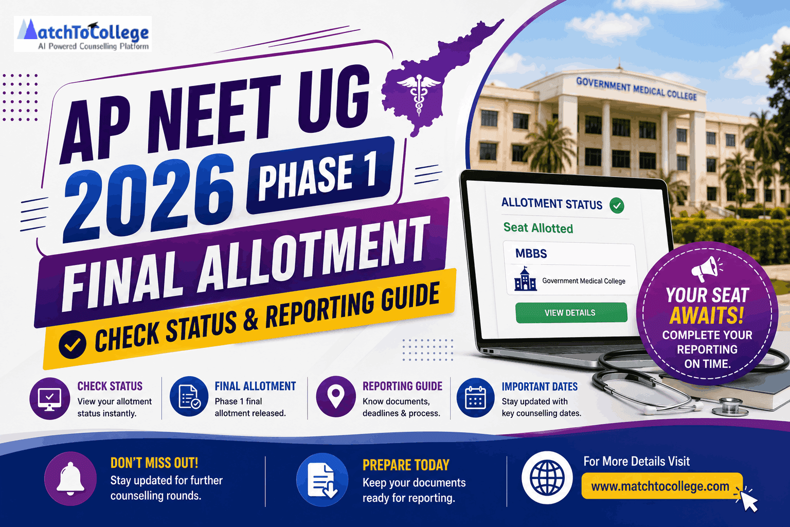 AP NEET UG 2026 Phase 1 Final Allotment: Check Status & Reporting Guide