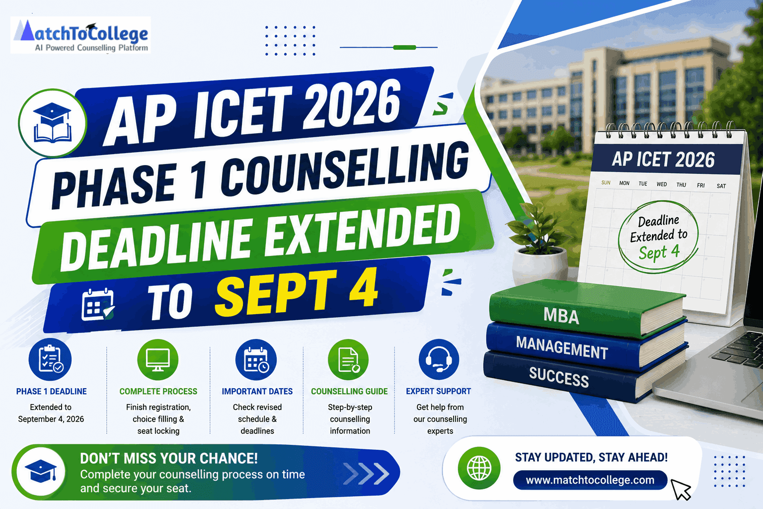 AP ICET 2026 Phase 1 Counselling Deadline Extended to Sept 4