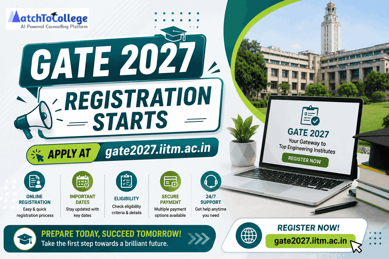 GATE 2027 Registration Starts: Apply at gate2027.iitm.ac.in