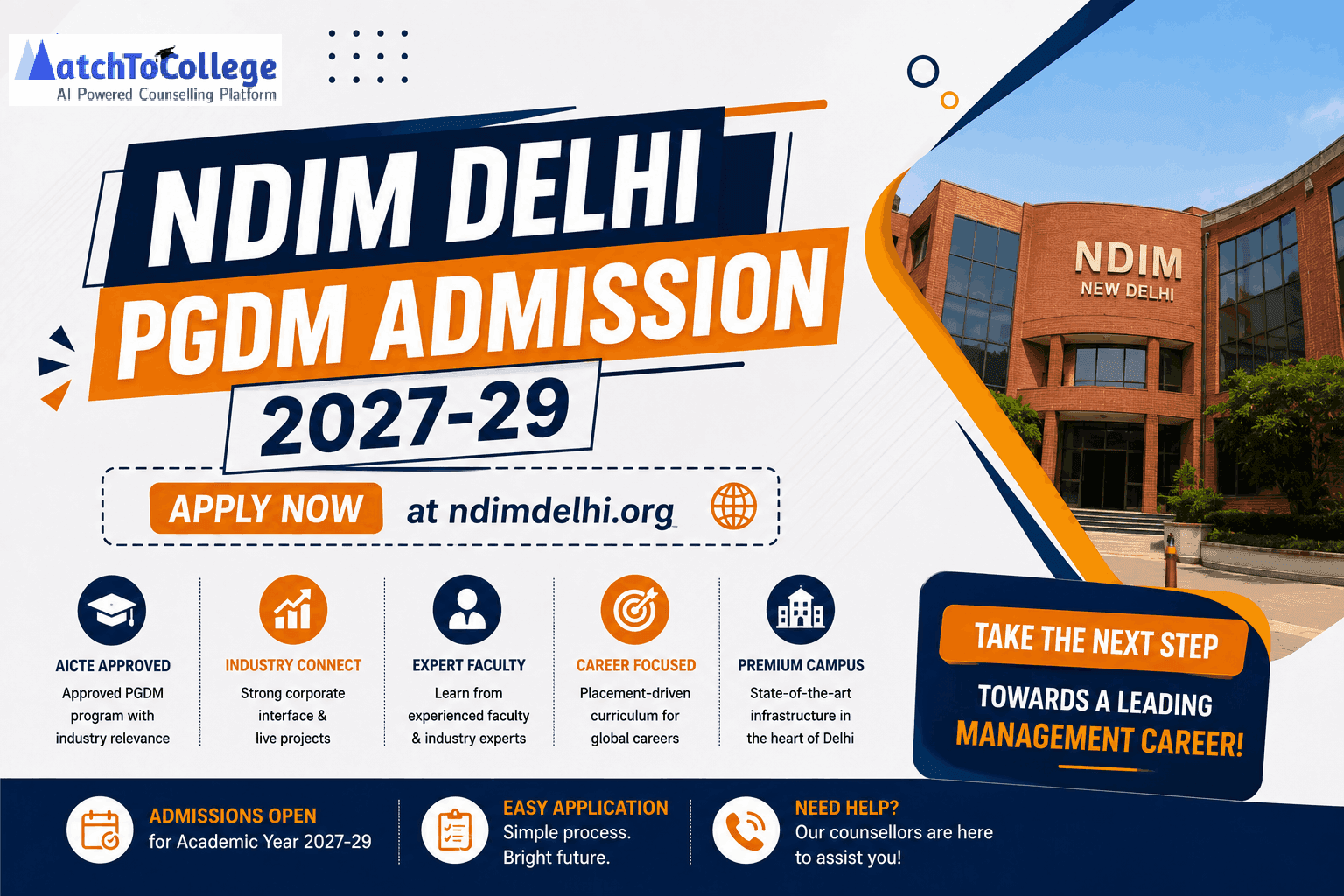 NDIM Delhi PGDM Admission 2027-29: Apply at ndimdelhi.org