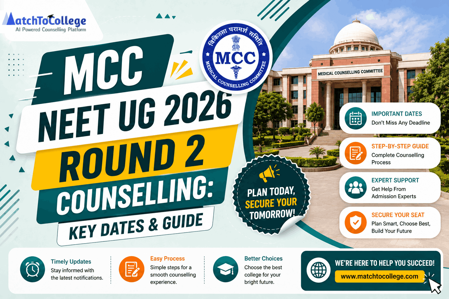MCC NEET UG 2026 Round 2 Counselling: Key Dates & Guide
