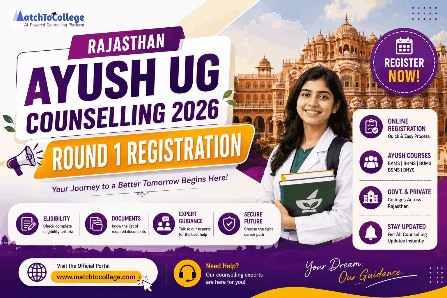 Rajasthan AYUSH UG Counselling 2026: Round 1 Registration