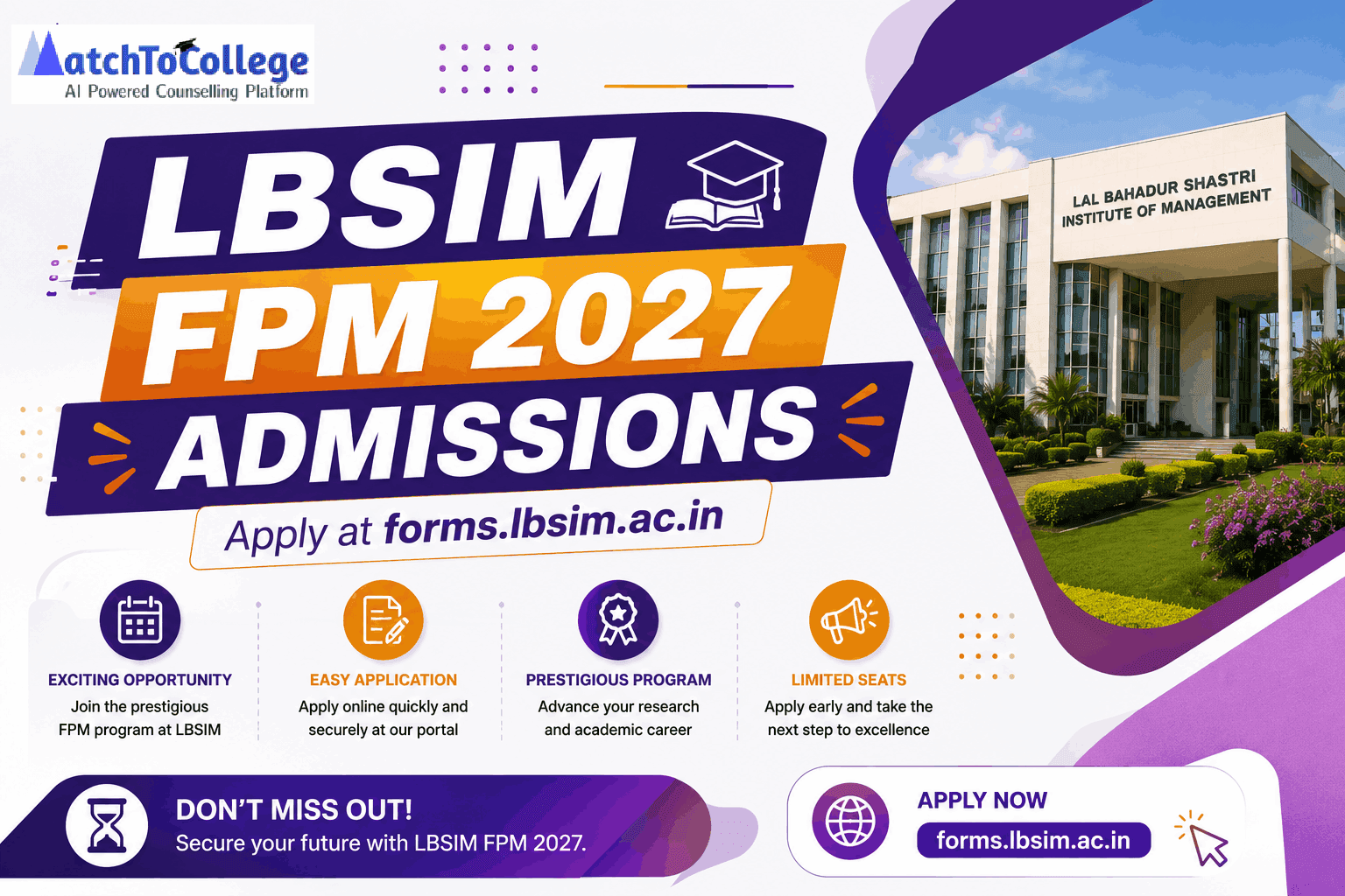 LBSIM FPM 2027 Admissions: Apply at forms.lbsim.ac.in