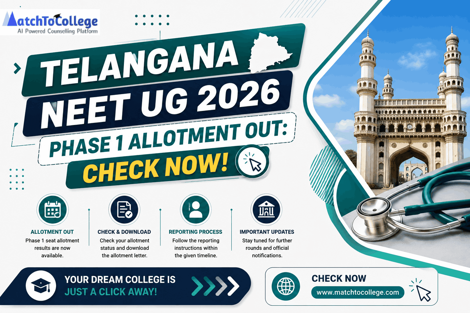 Telangana NEET UG 2026 Phase 1 Allotment Out: Check Now!