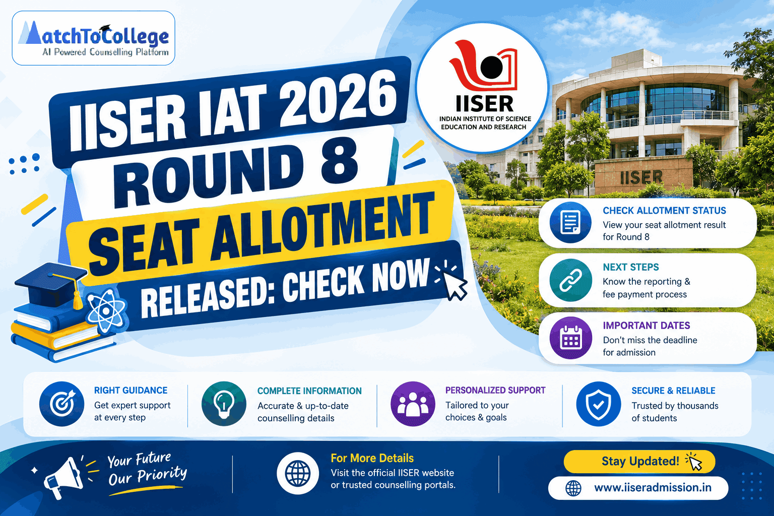IISER IAT 2026 Round 8 Seat Allotment Released: Check Now