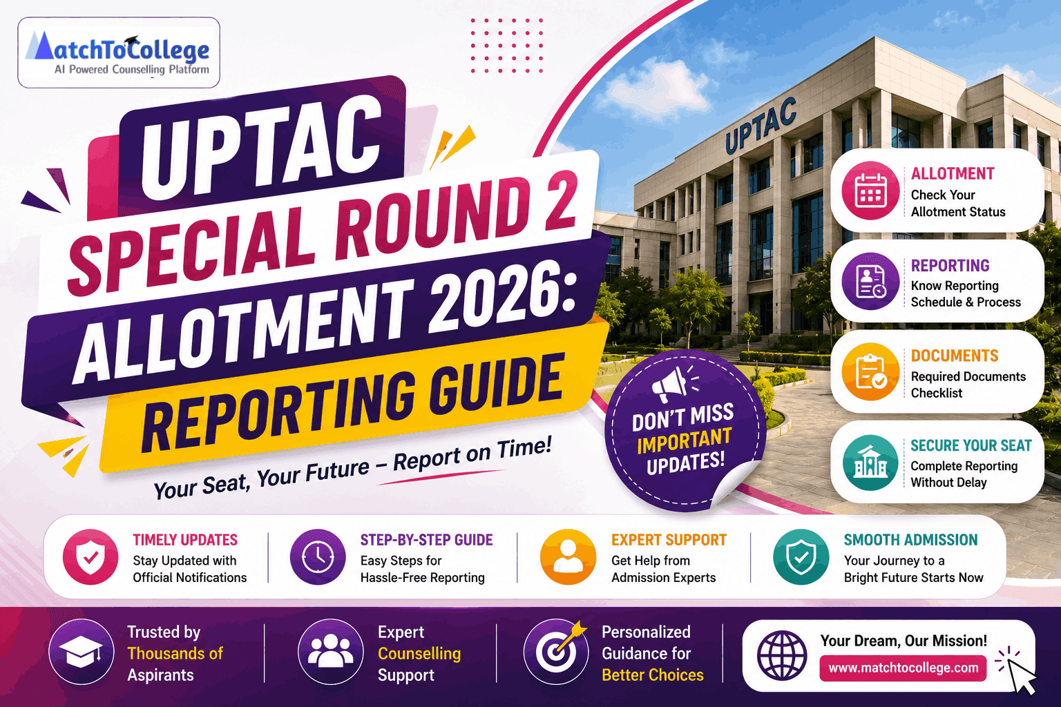 UPTAC Special Round 2 Allotment 2026: Reporting Guide