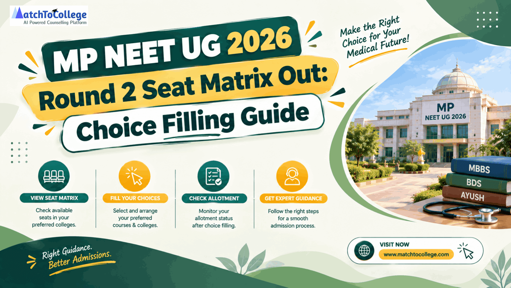 MP NEET UG 2026 Round 2 Seat Matrix Out: Choice Filling Guide