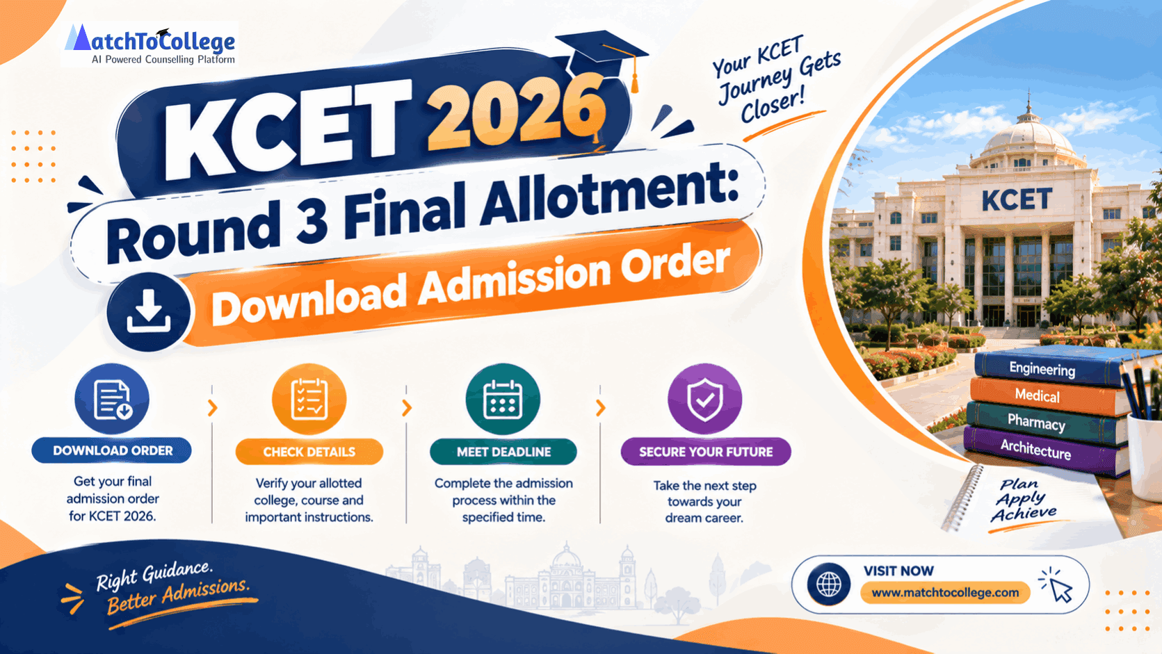 KCET 2026 Round 3 Final Allotment: Download Admission Order