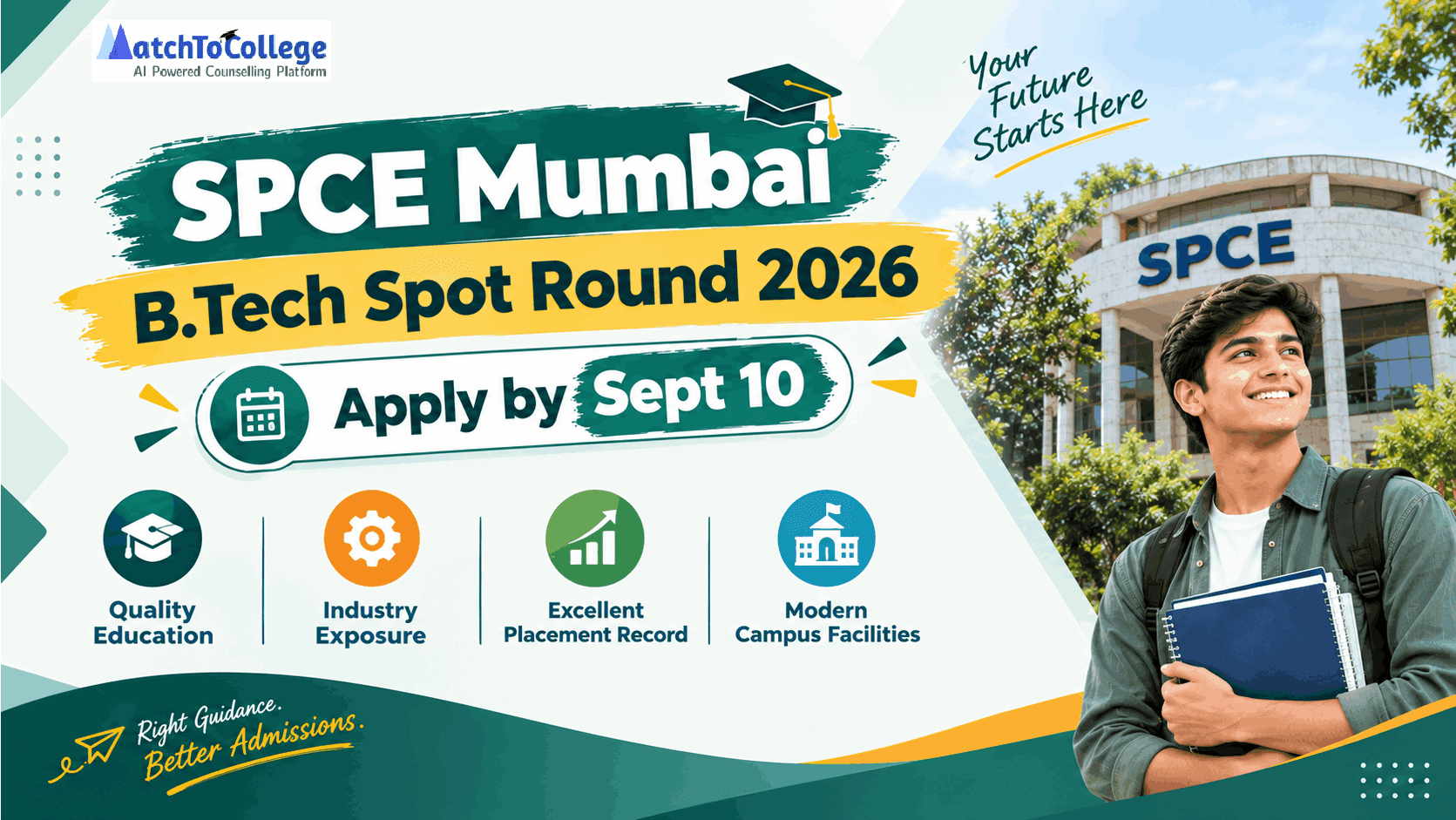 SPCE Mumbai B.Tech Spot Round 2026: Apply by Sept 10