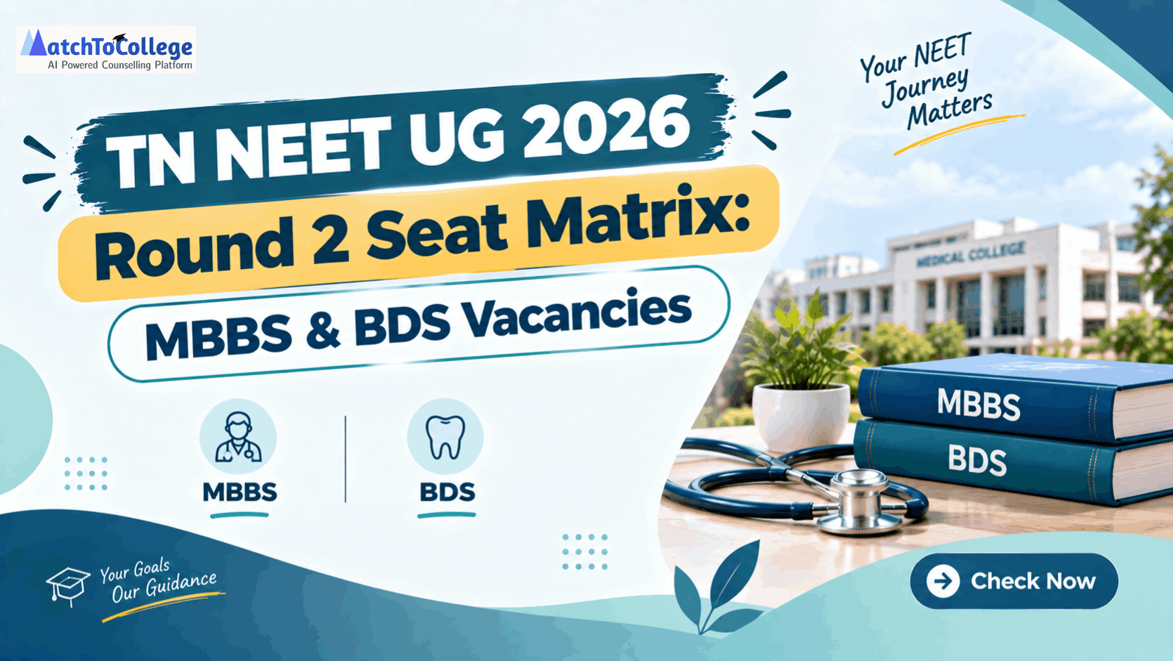 TN NEET UG 2026 Round 2 Seat Matrix: MBBS & BDS Vacancies